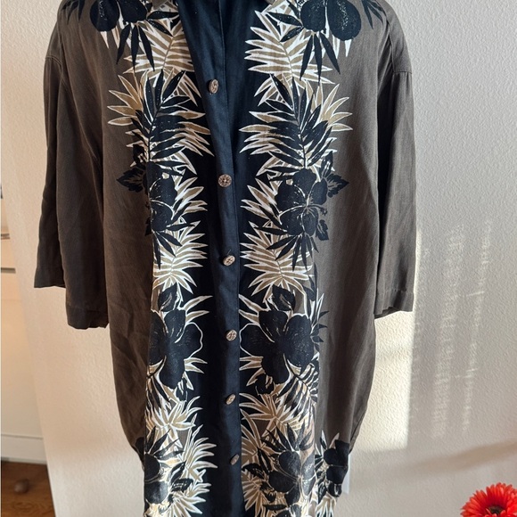 Shirt Brown and Black Floral Button-Up Shirt - Picture 3 of 10